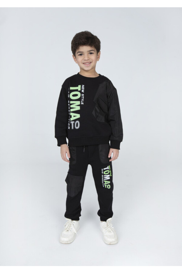 Boy's Padded Front Printed Made Of Soft Melton Front Pocket Training Suit