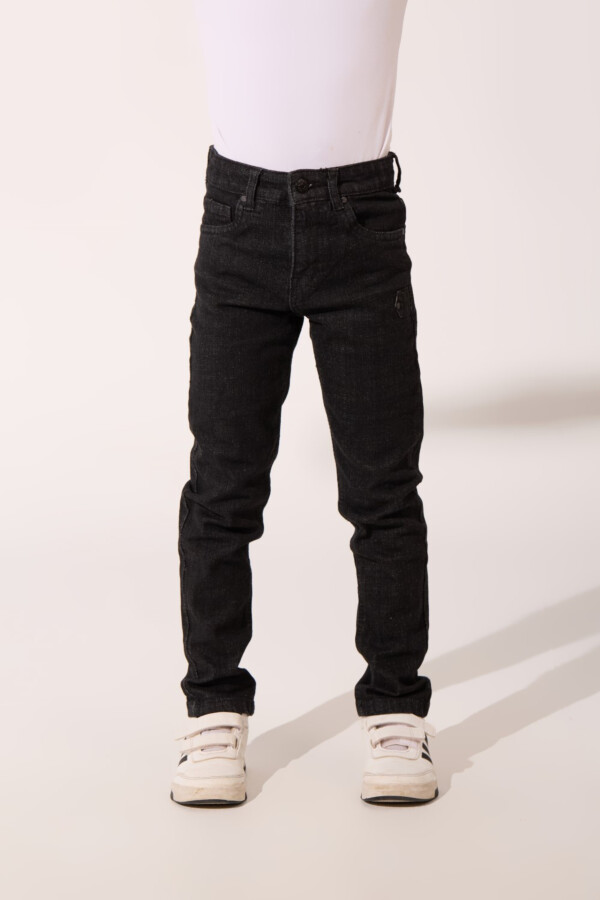 بنطلون جينز أولادي سليم فيت بيزك بخمس جيوب للتلبيس اليومي