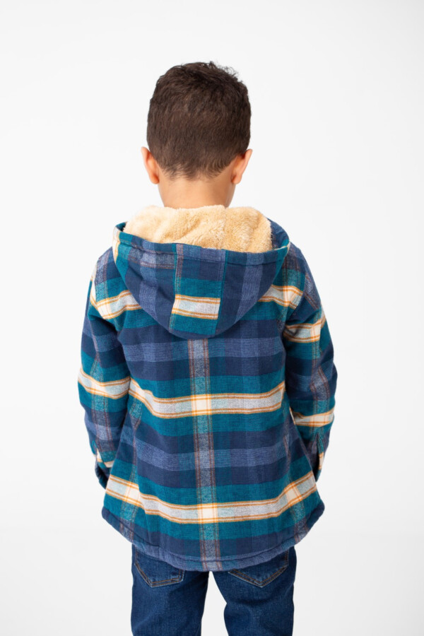 Boy's Winter Fur Padded Shirt With Zipper Closure