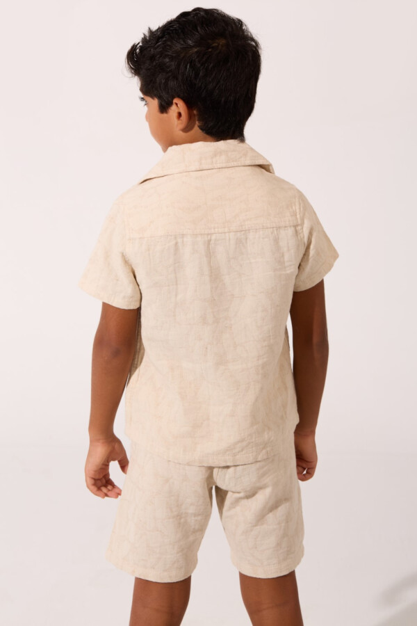 Boy's Linen Comfortable Outfit Set Short Sleeve Shirt And Short