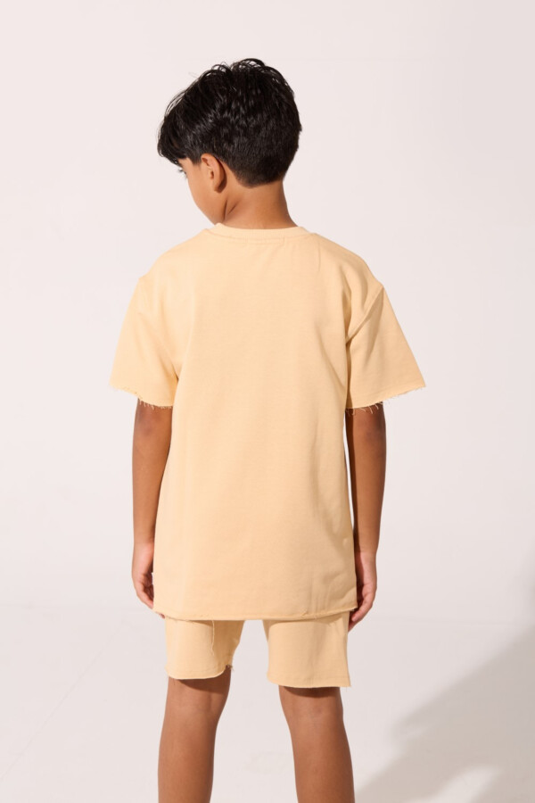 Boy's Basic Summer Melton Outfit Set Short Sleeve T-Shirt And Shorts