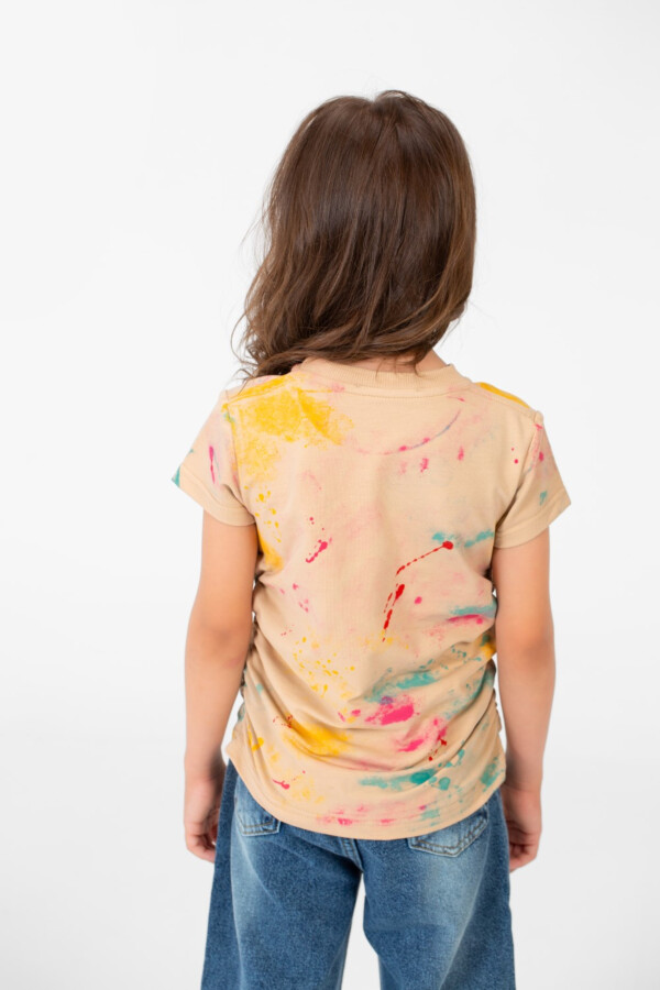 تيشرت سمر ميلتون بناتي بطبعة ألوان ياقة دائرية وأكمام قصيرة