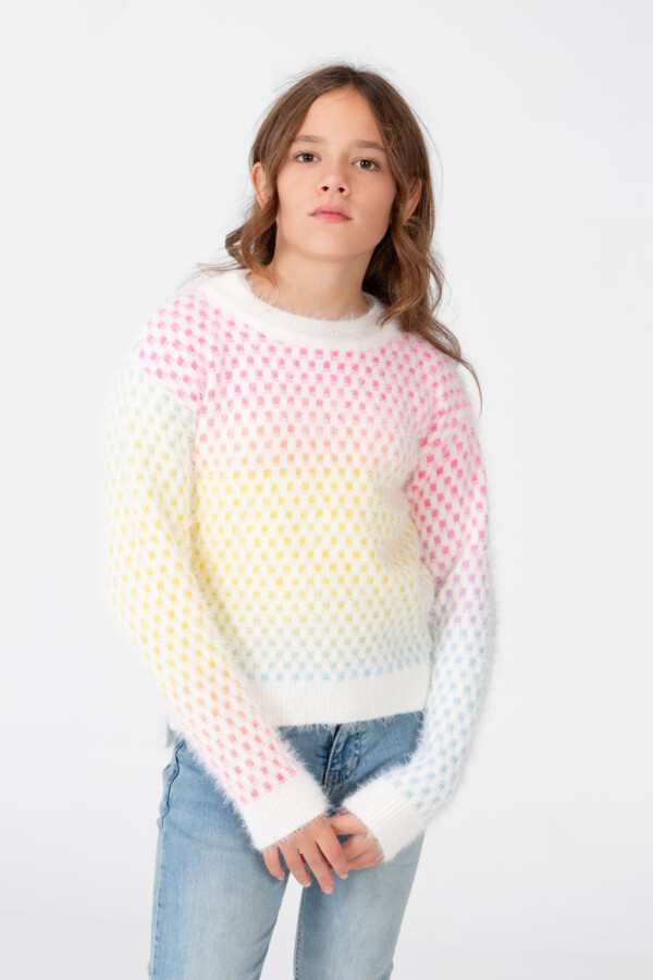 Girl's Pullover With Round Neck And Multiple Colors