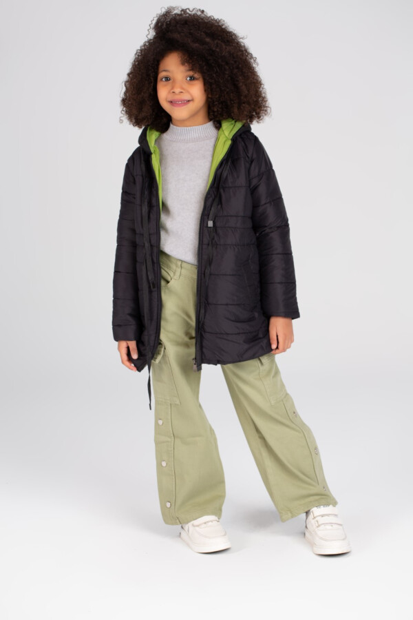 Girl's Long Waterproof Padded Hooded Jacket