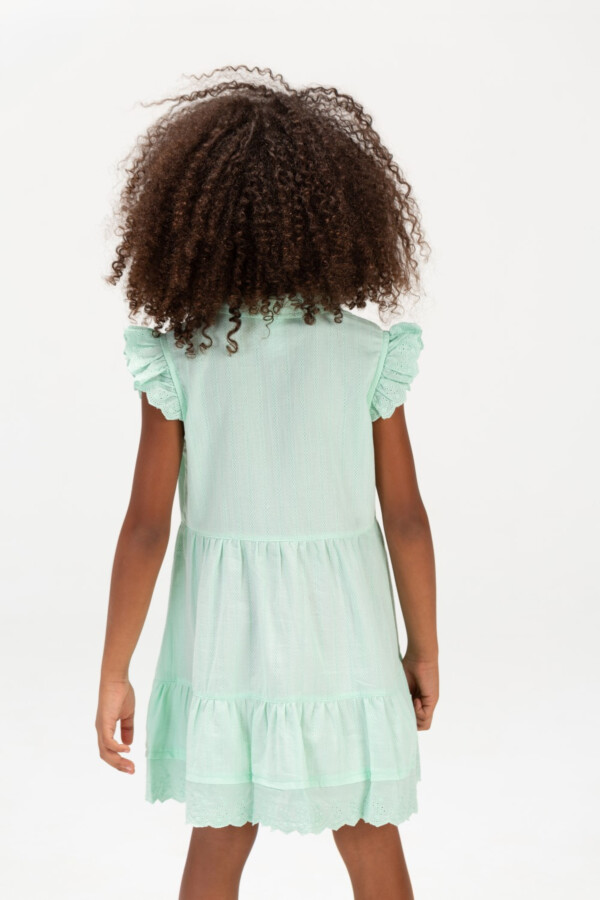 Girls Summer Tomato Casual Dress With Colorful Front Buttons