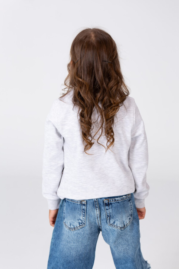 Girl's Round Neck Sweatshirt Printed In Melton Material
