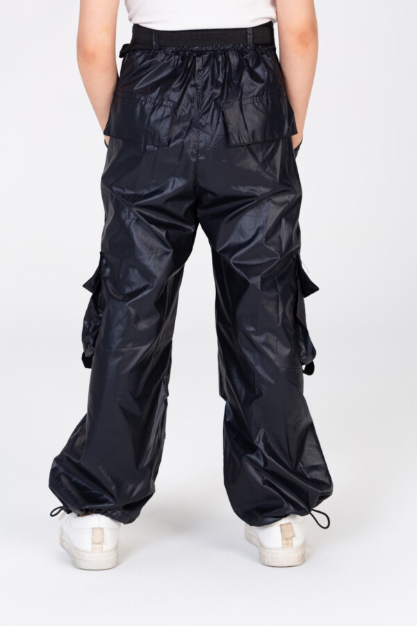 Girls Wide Leg Waterproof Trousers With A Belt At The Waist And Pockets In A Modern Fit