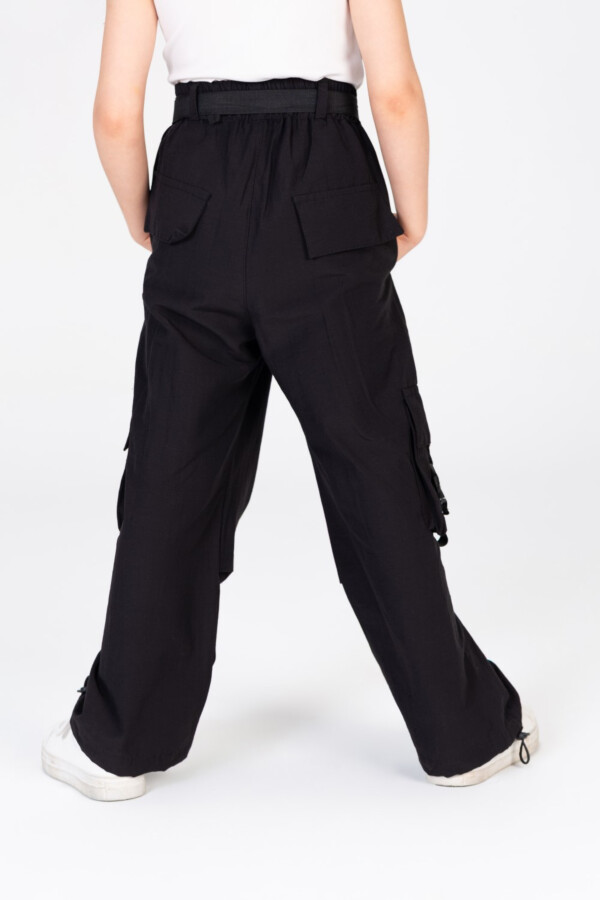 Girls Cargo Wide Leg with a waist belt and a modern unique details Trousers