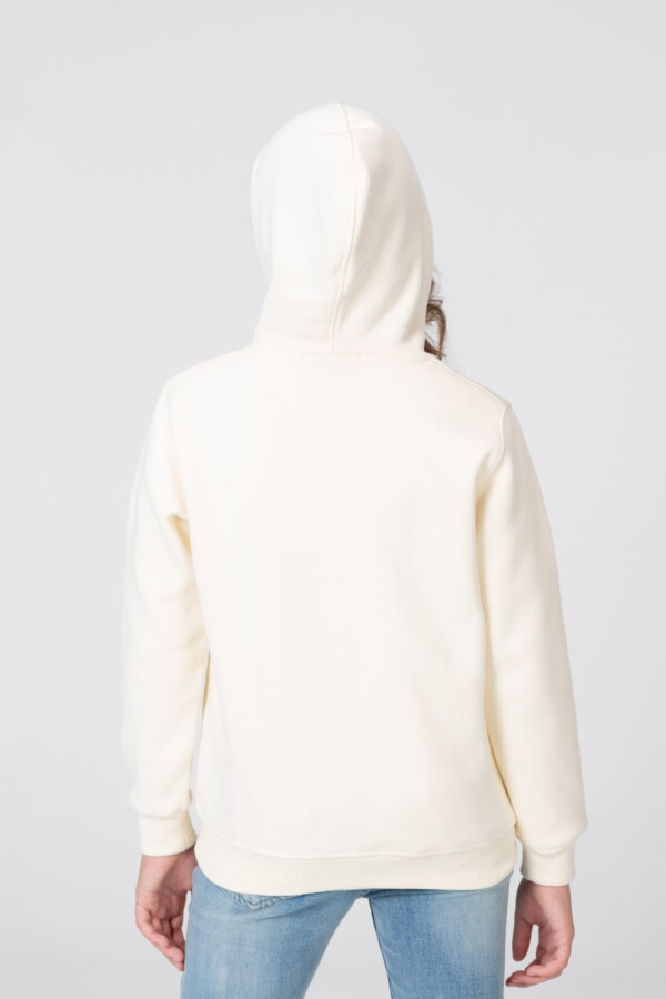 سويت شيرت بناتي بكابيشوه وطبعة أمامية