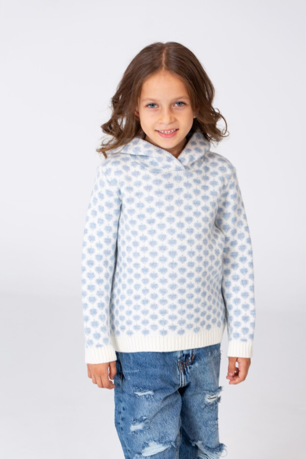 Girl's Hooded Round Neck Pullover With Comfortable Winter Material