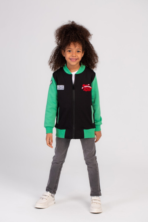 سويت شيرت بناتي مبطن بسوستة كاملة بطباعة أمامية مصنوع من خامة عالية الجودة و تفاصيل مميزة