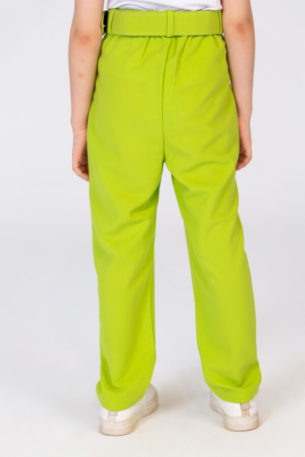 Girls Chic Pants With A Wide Belt And Unique Summer Colors