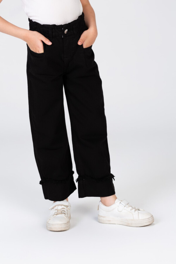 Girls High Waist Gabardine Trousers With Front And Back Pockets And A Modern Cut