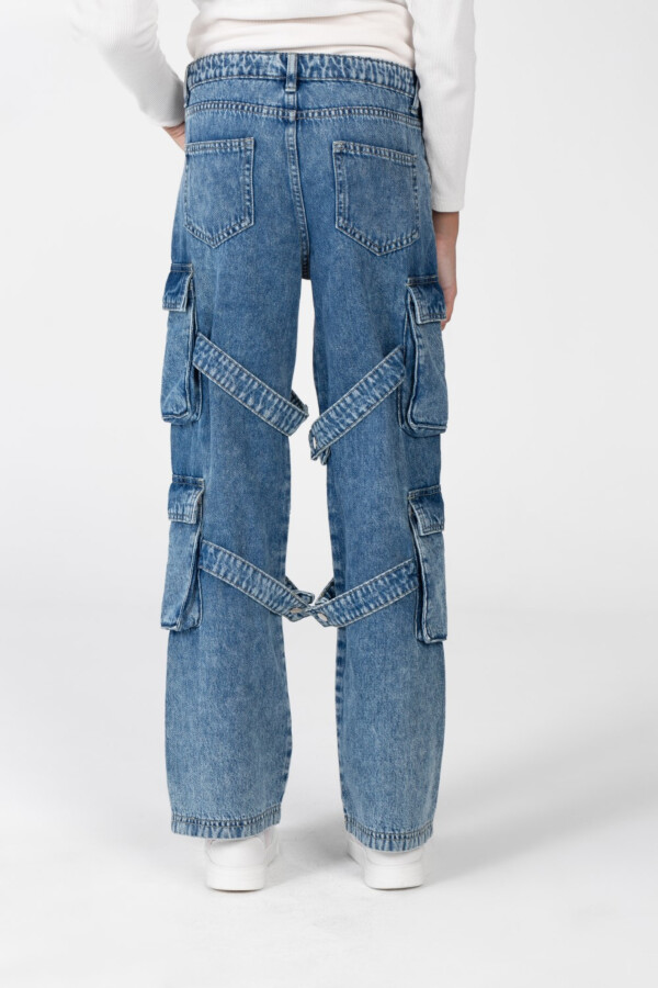 Girl's Slouchy Cargo Jeans Pants With A Unique Cut