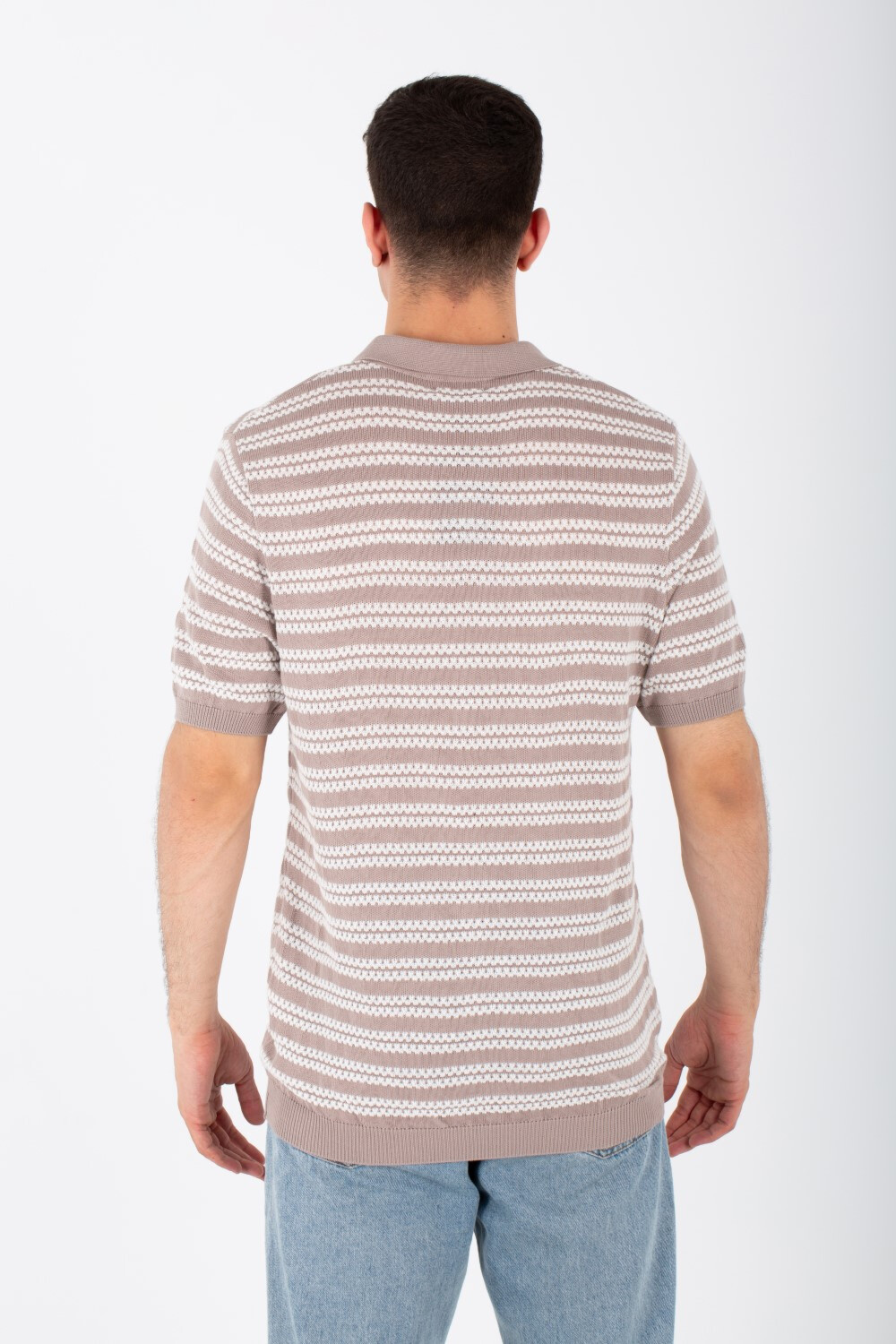 Mens Knits Striped Slim Fit Polo Trico T-Shirt With Short Sleeves