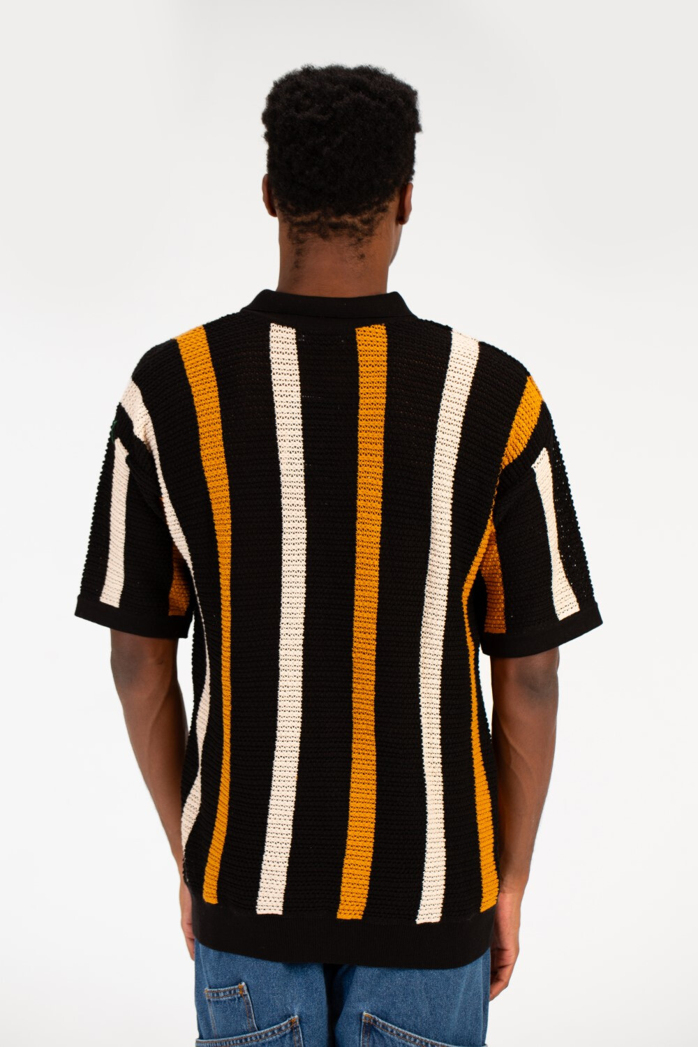 Men's Striped Short Sleeve Polo T-Shirt