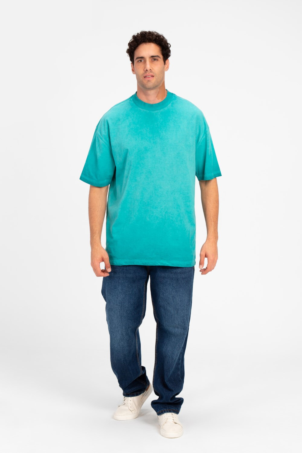 Men's Round Basic Oversized Half Sleeve T-Shirt