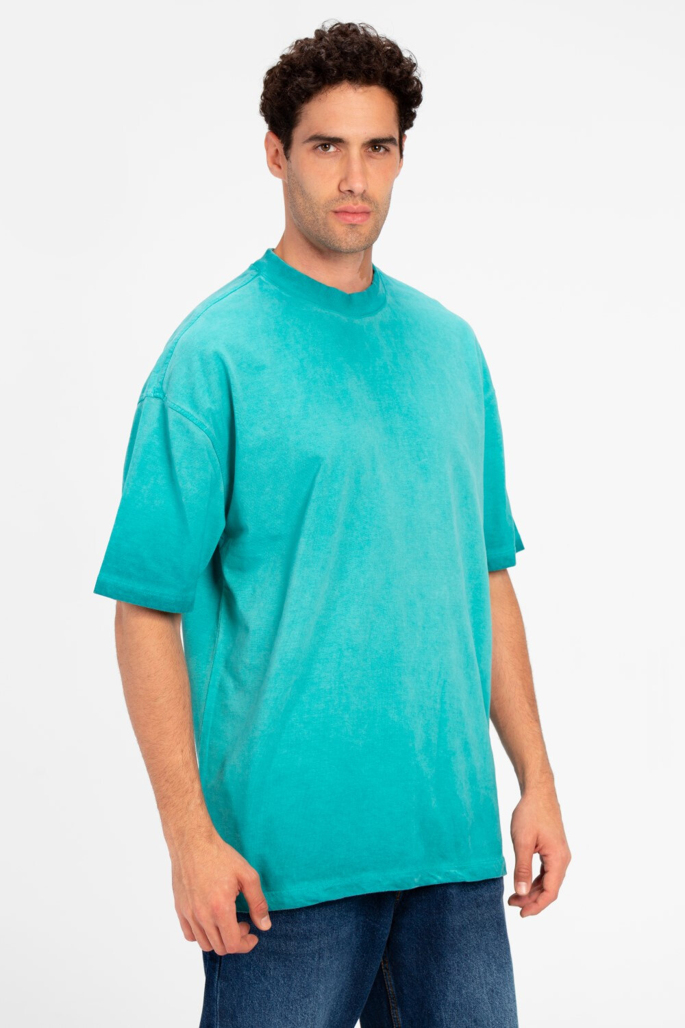 Men's Round Basic Oversized Half Sleeve T-Shirt