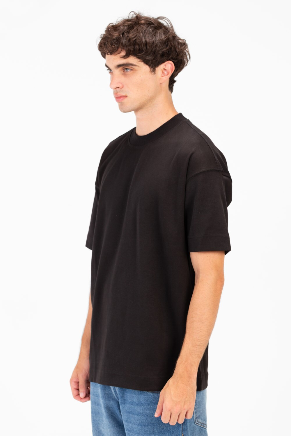 Men's Basic Tomato Oversized T-Shirt With Short Sleeves And Crew Neck