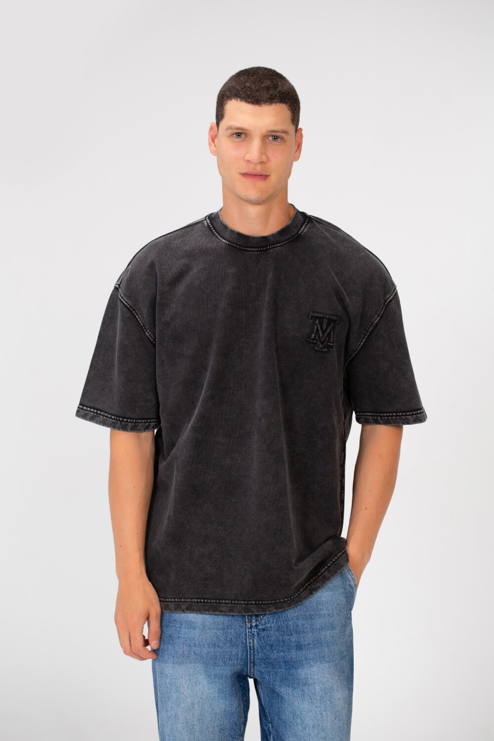 Men's Tomato Basic Short Sleeve Regular Fit Crew Neck T-Shirt