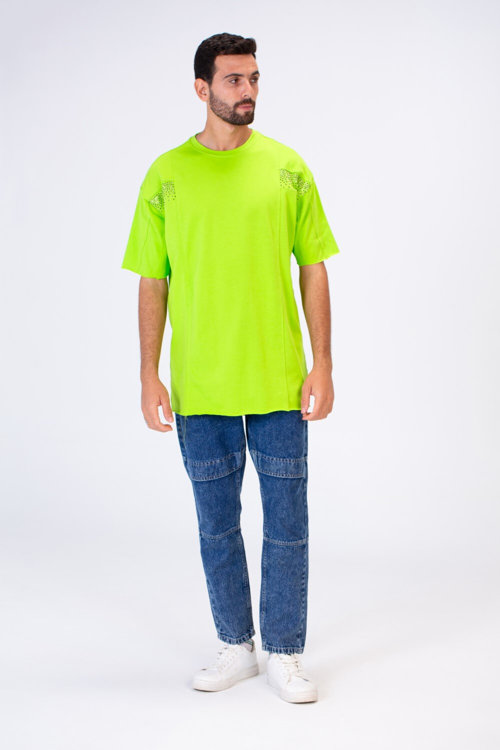 Mens Round Oversize Basic Plain T-shirt With A Modern Fit