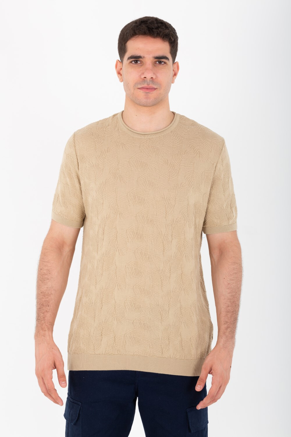 Mens Round Basic Plain Slim Fit Short Sleeve T-Shirt