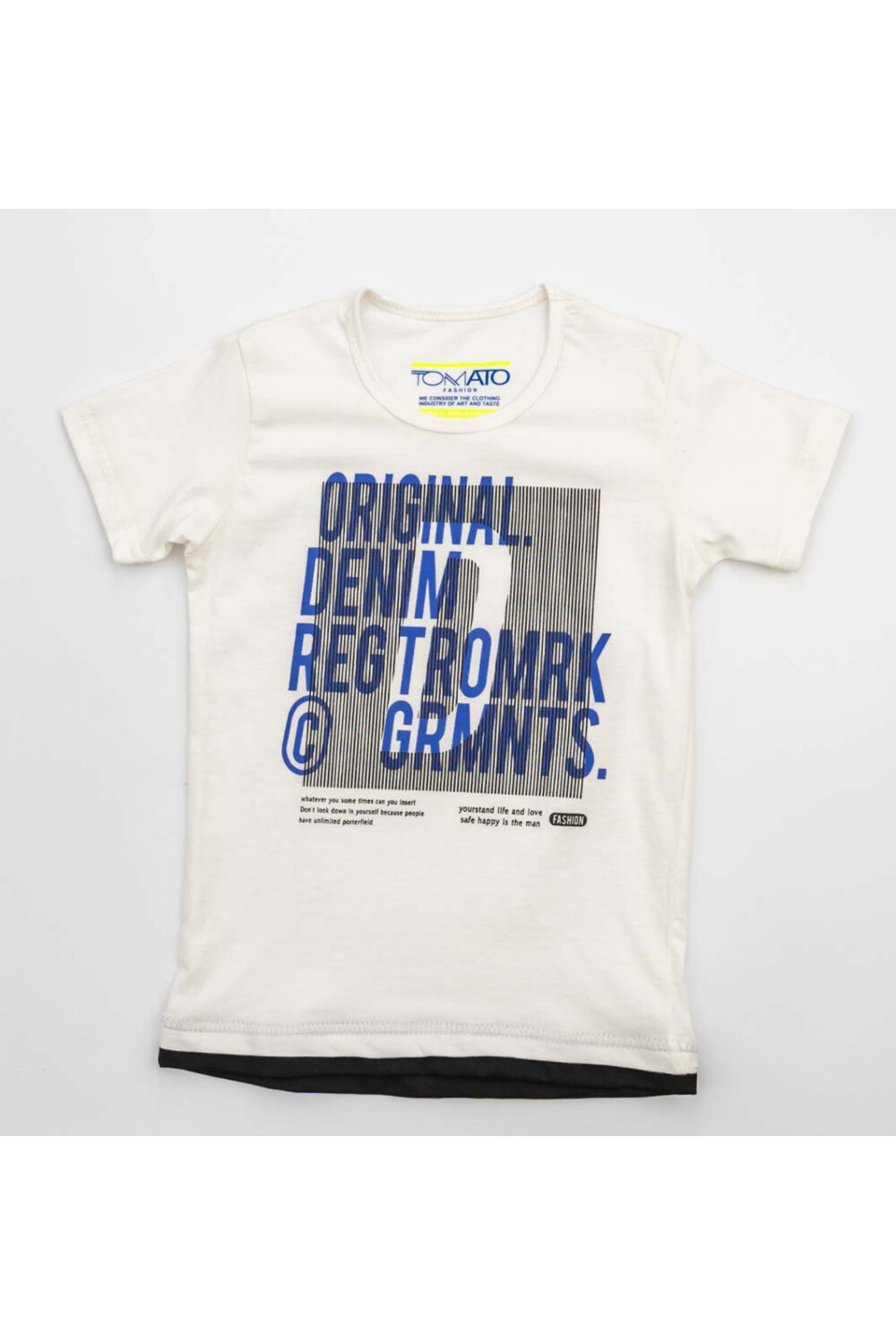 Boy's Printed Cotton T-shirt With Crew Neck