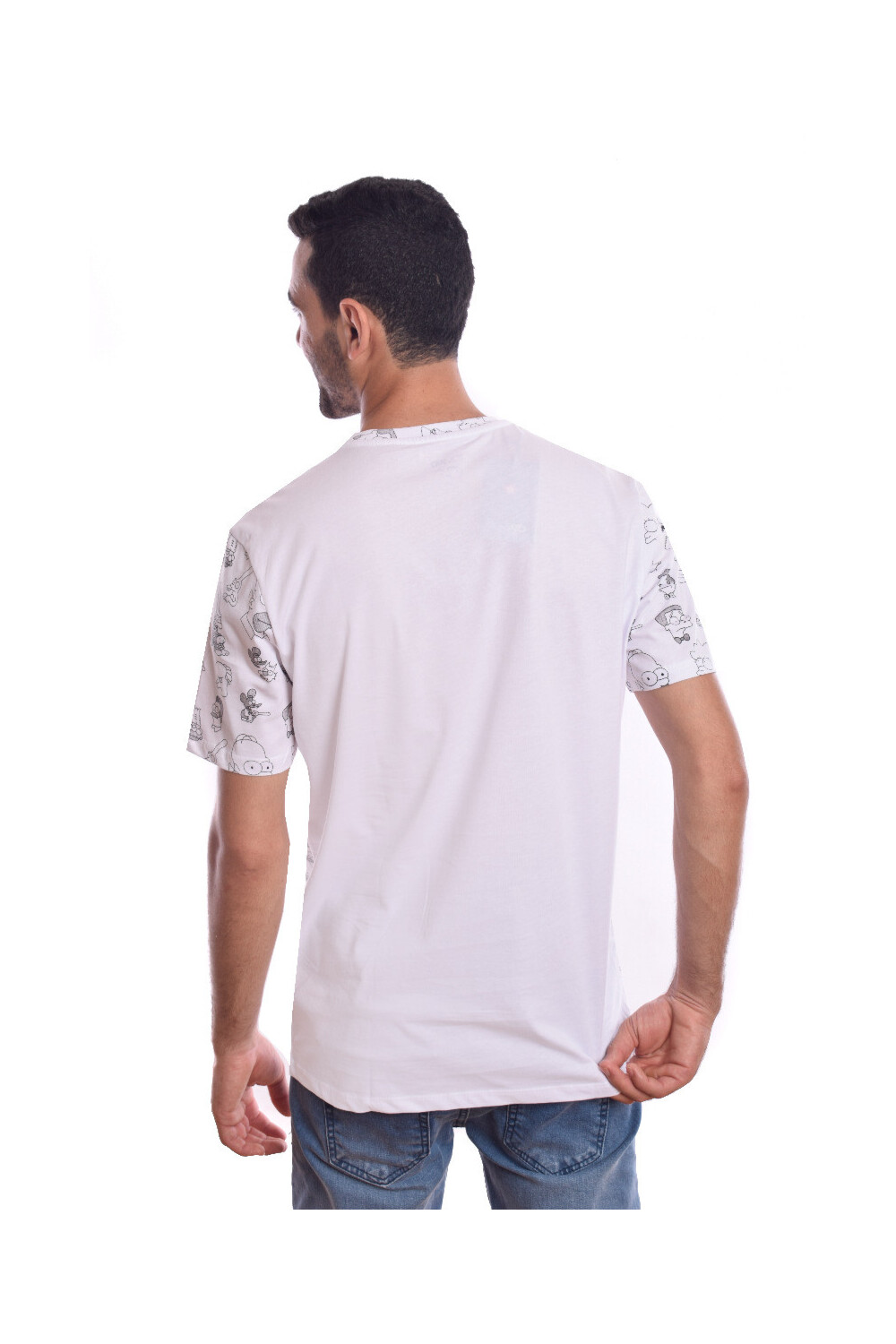 Men's Basic Front Printed The Simpsons Regular Fit Cotton T-shirt