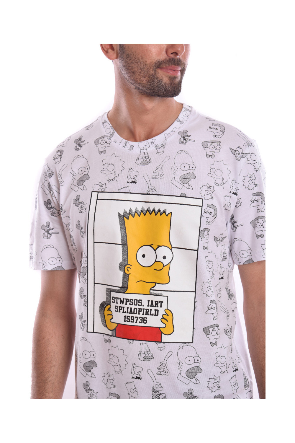 Men's Basic Front Printed The Simpsons Regular Fit Cotton T-shirt