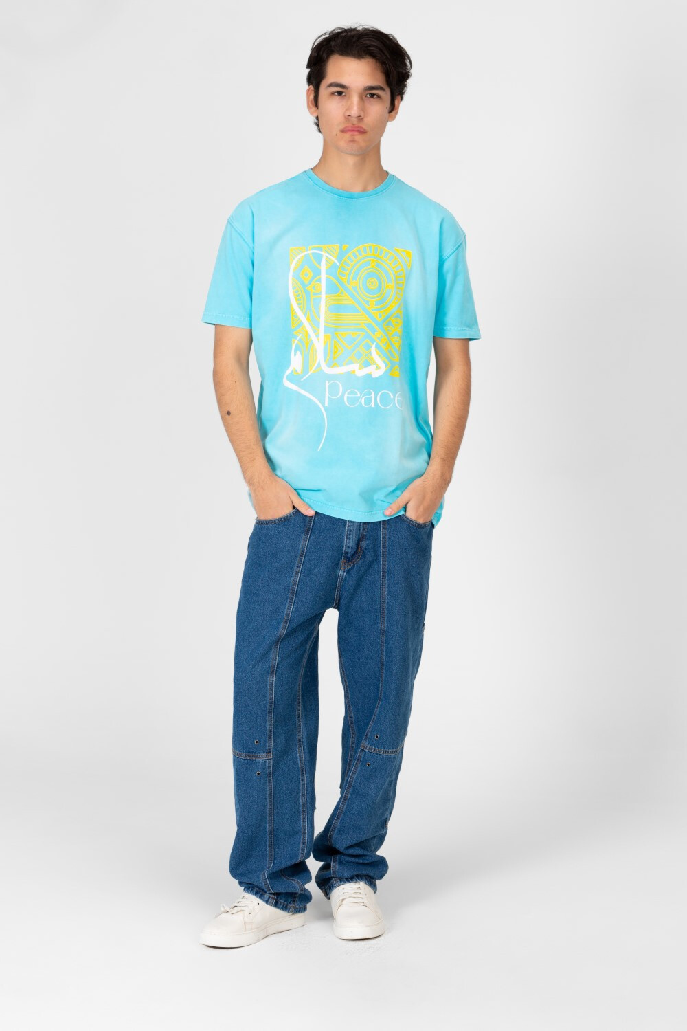 Men's Printed Half Sleeve Oversized Washed T-shirt