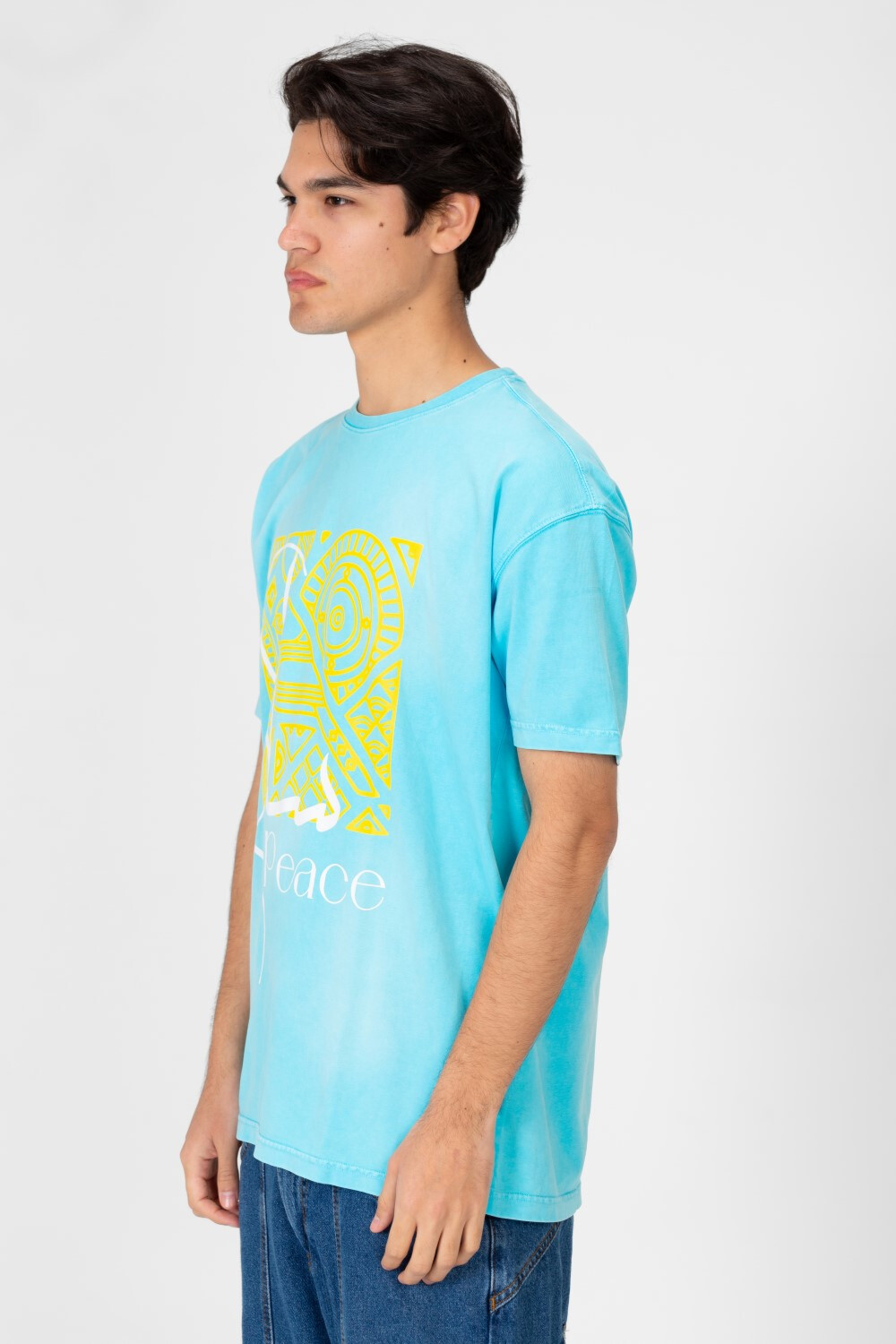 Men's Printed Half Sleeve Oversized Washed T-shirt