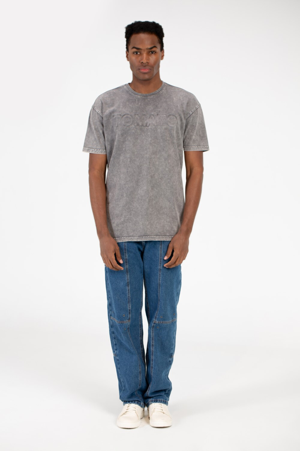 Men's Tomato Washed Oversized Half Sleeve T-Shirt
