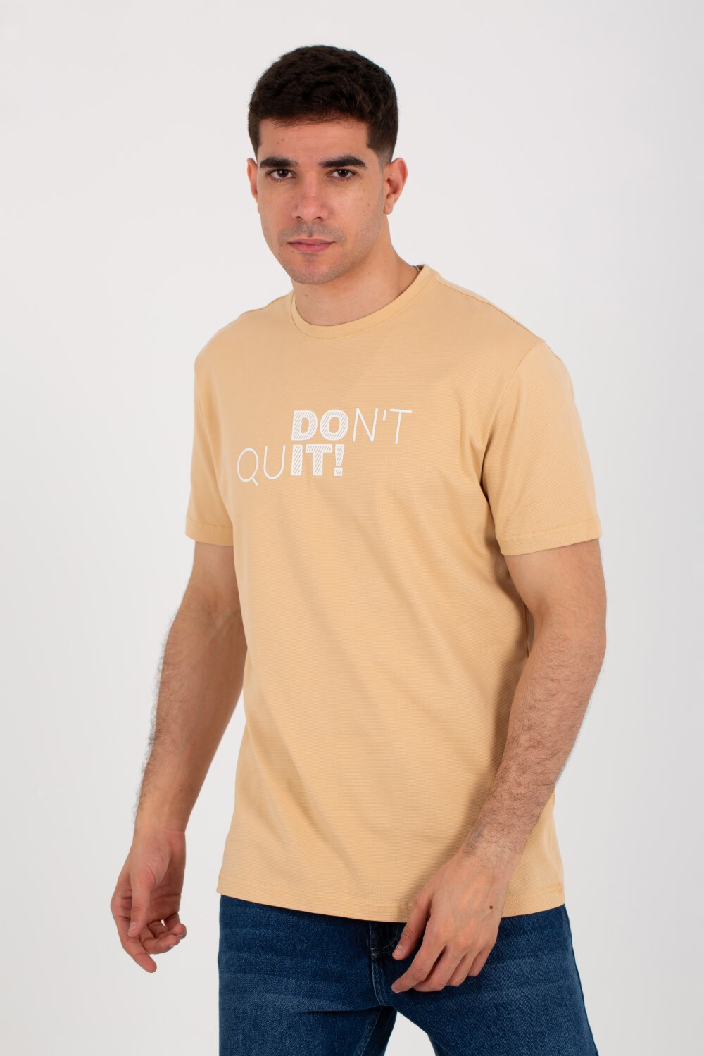 Mens Slim Fit Half Sleeves T-shirt With Round Neck And Front Print