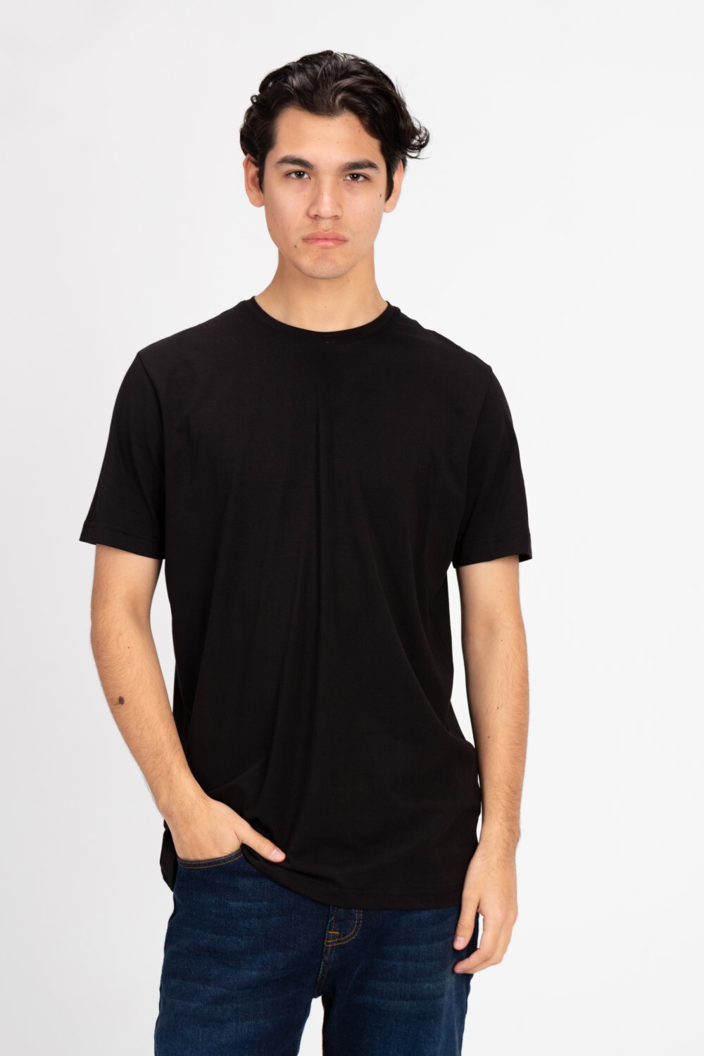 Men's Slim Fit T-shirt Printed On The Back In Single Lycra Material