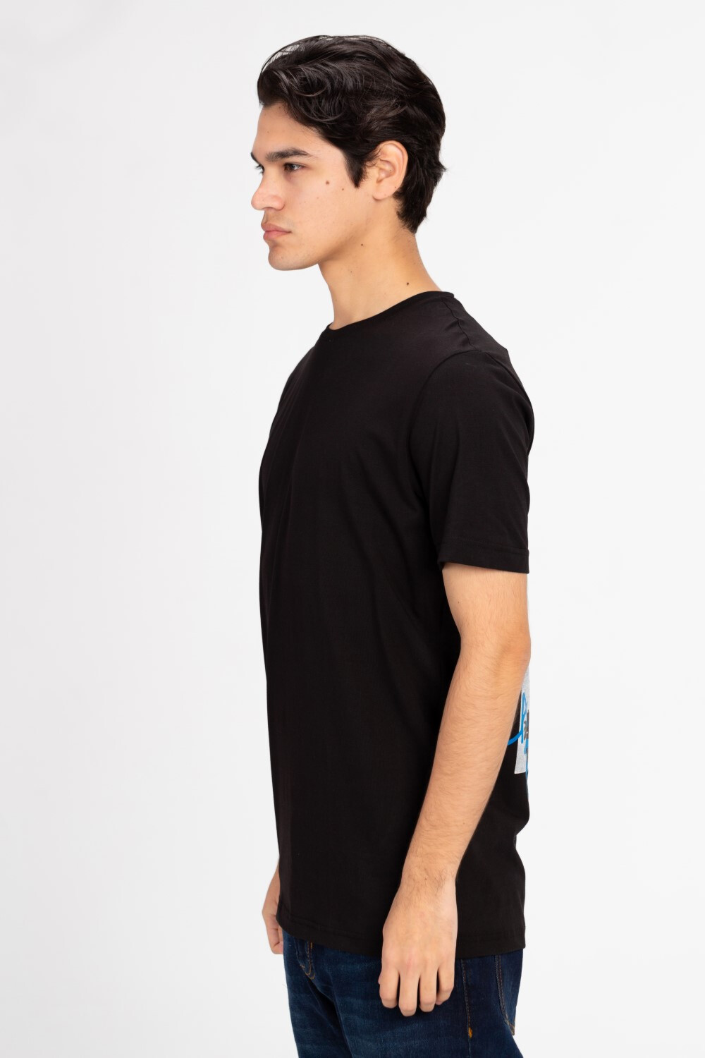Men's Slim Fit T-shirt Printed On The Back In Single Lycra Material