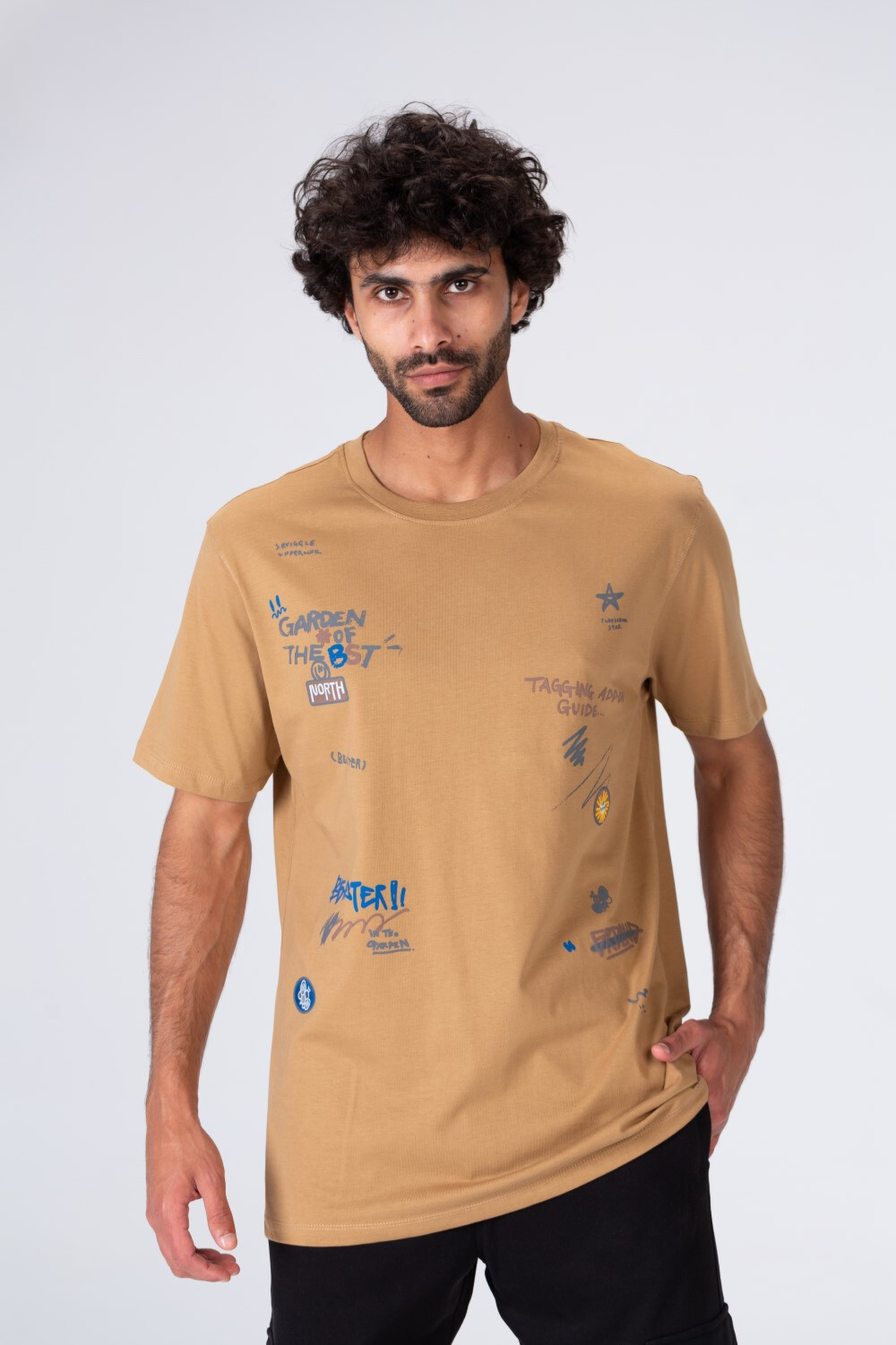 Mens Short Sleeves T-shirt With Front And Back Print