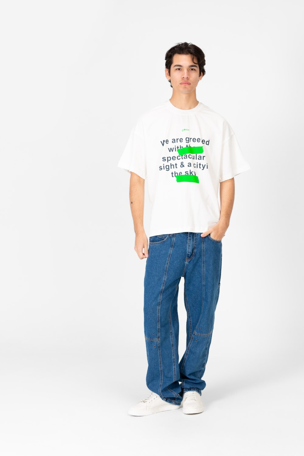 Men's Oversized Crew Neck Printed T-Shirt
