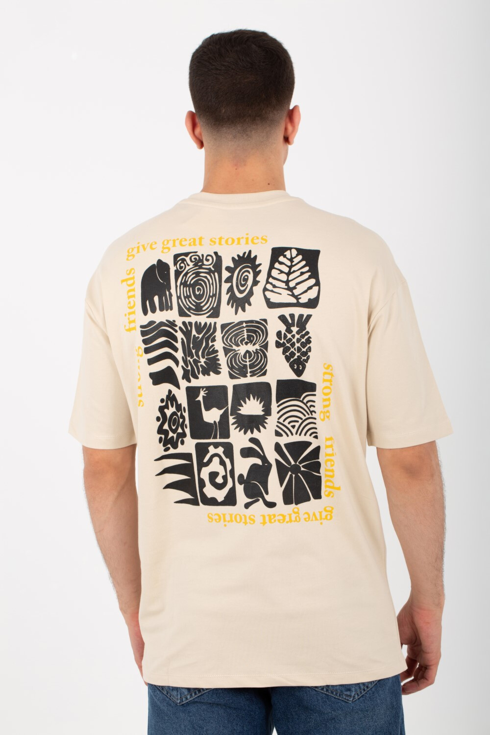 Mens Oversize Round T-shirt In Summer Melton Material