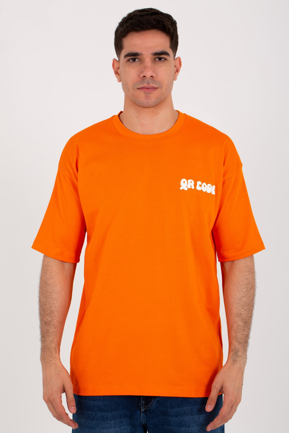 Mens T-shirt With Round Neck And Short Sleeves With Front And Back Print