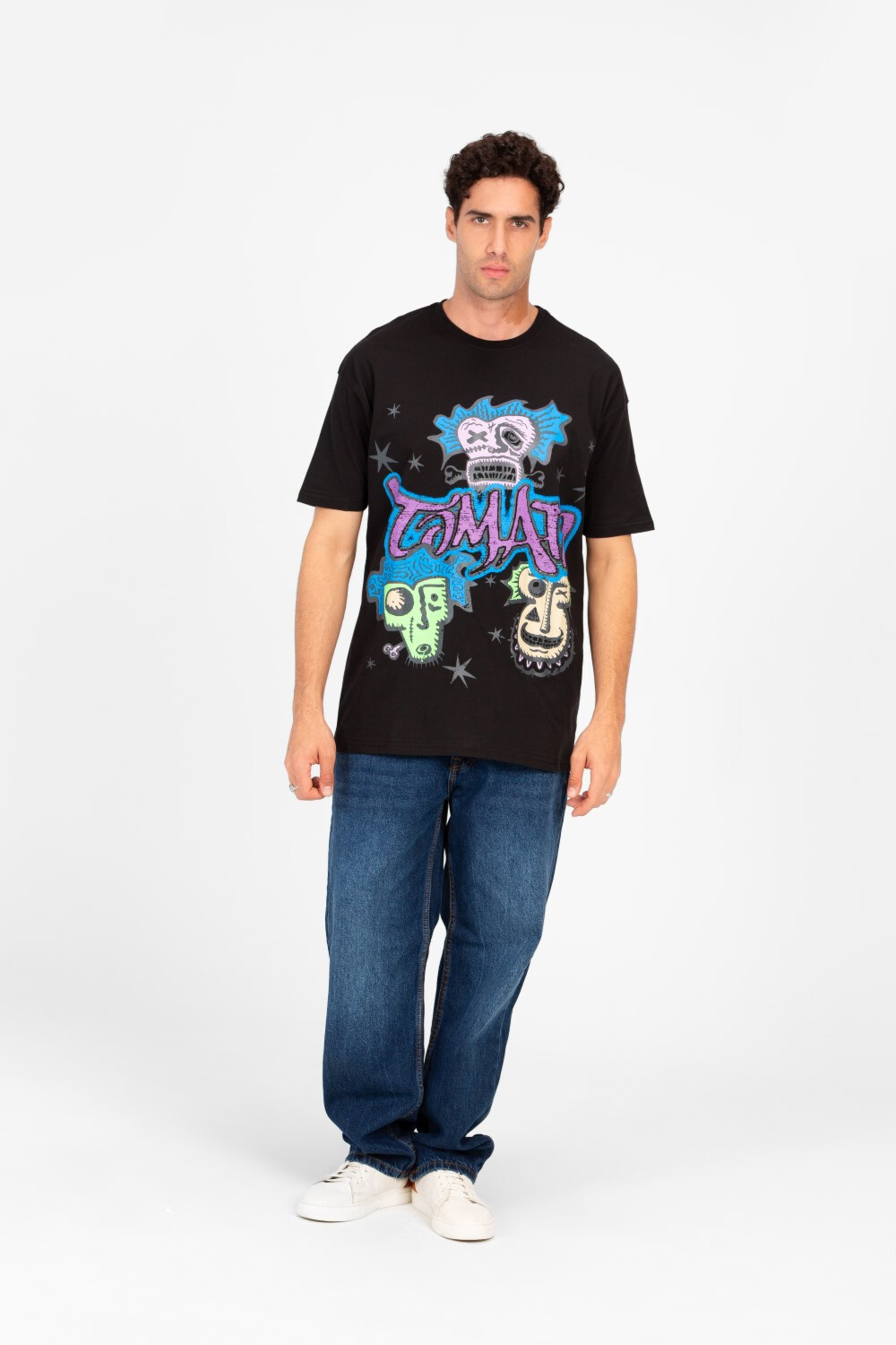 Men's Rounded Printed Regular Fit T-Shirt