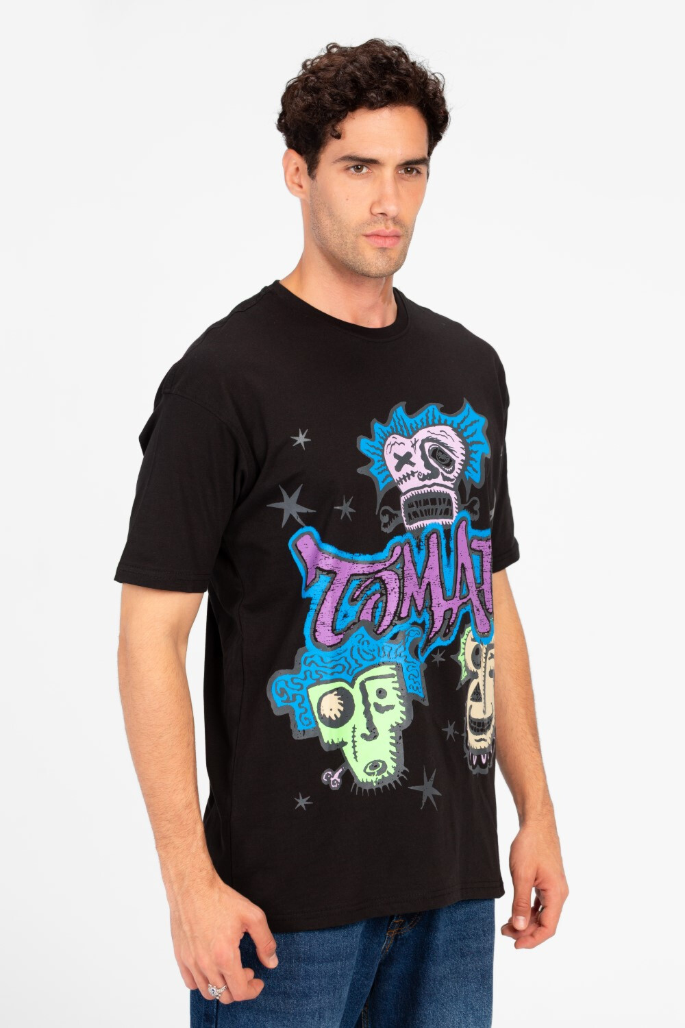 Men's Rounded Printed Regular Fit T-Shirt