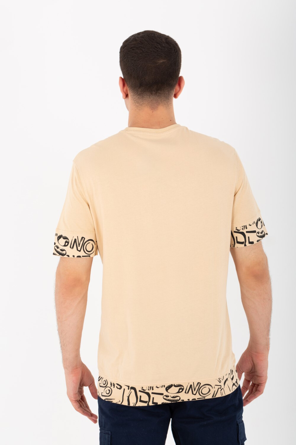 Mens Oversize Round Neck T-shirt With Don't Let Go Print