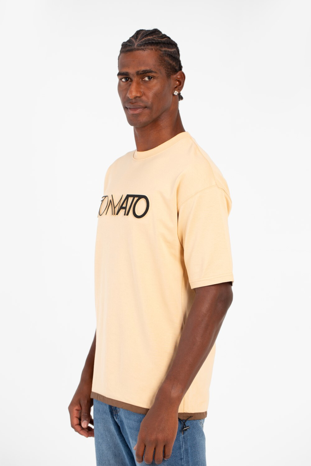 Men's Front Tomato Print Short Sleeves T-shirt In Modern Design