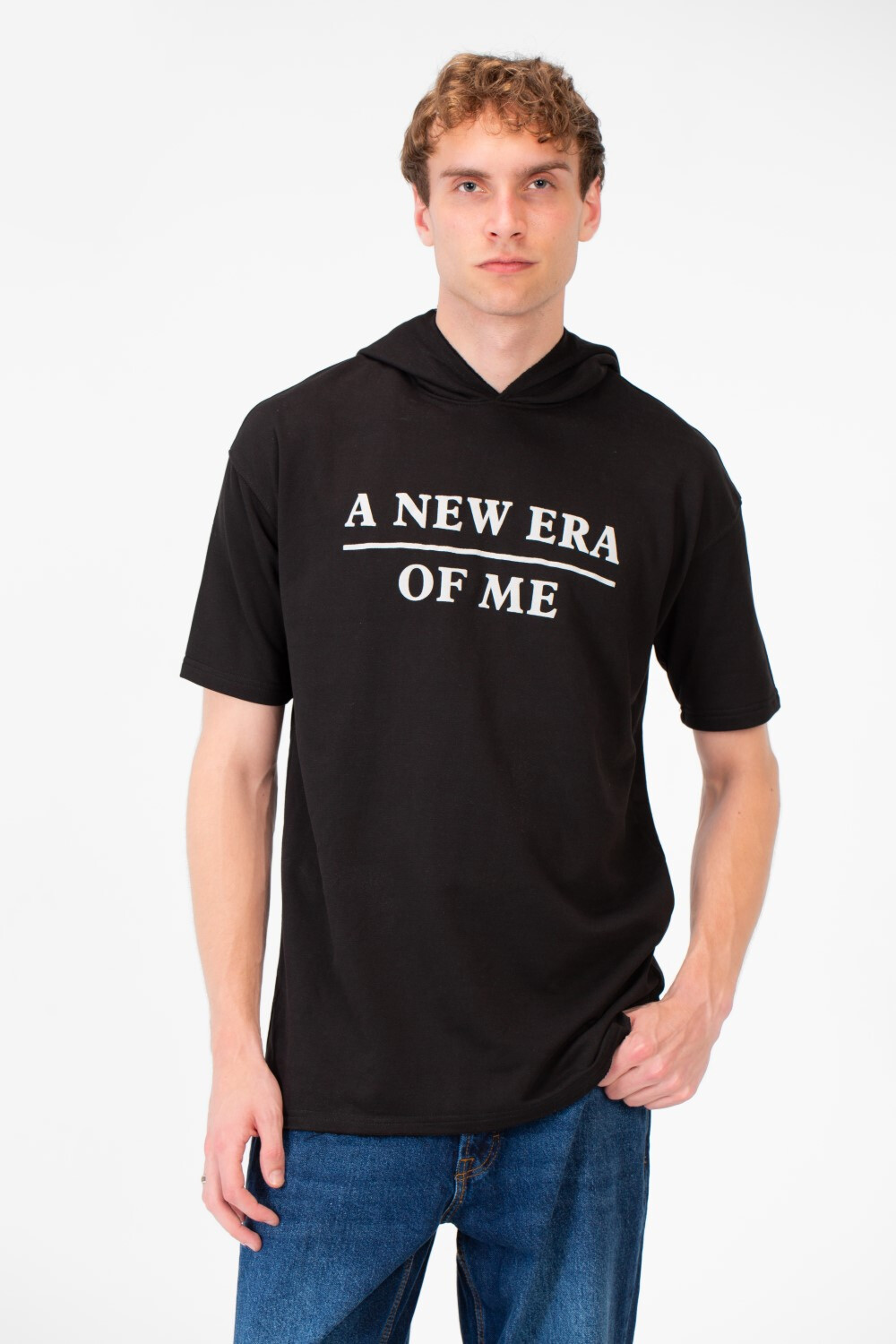 Men's Round Short Sleeves Regular Fit Summer Melton Hood T-shirt