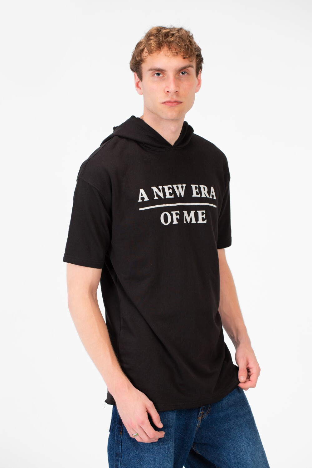 Men's Round Short Sleeves Regular Fit Summer Melton Hood T-shirt