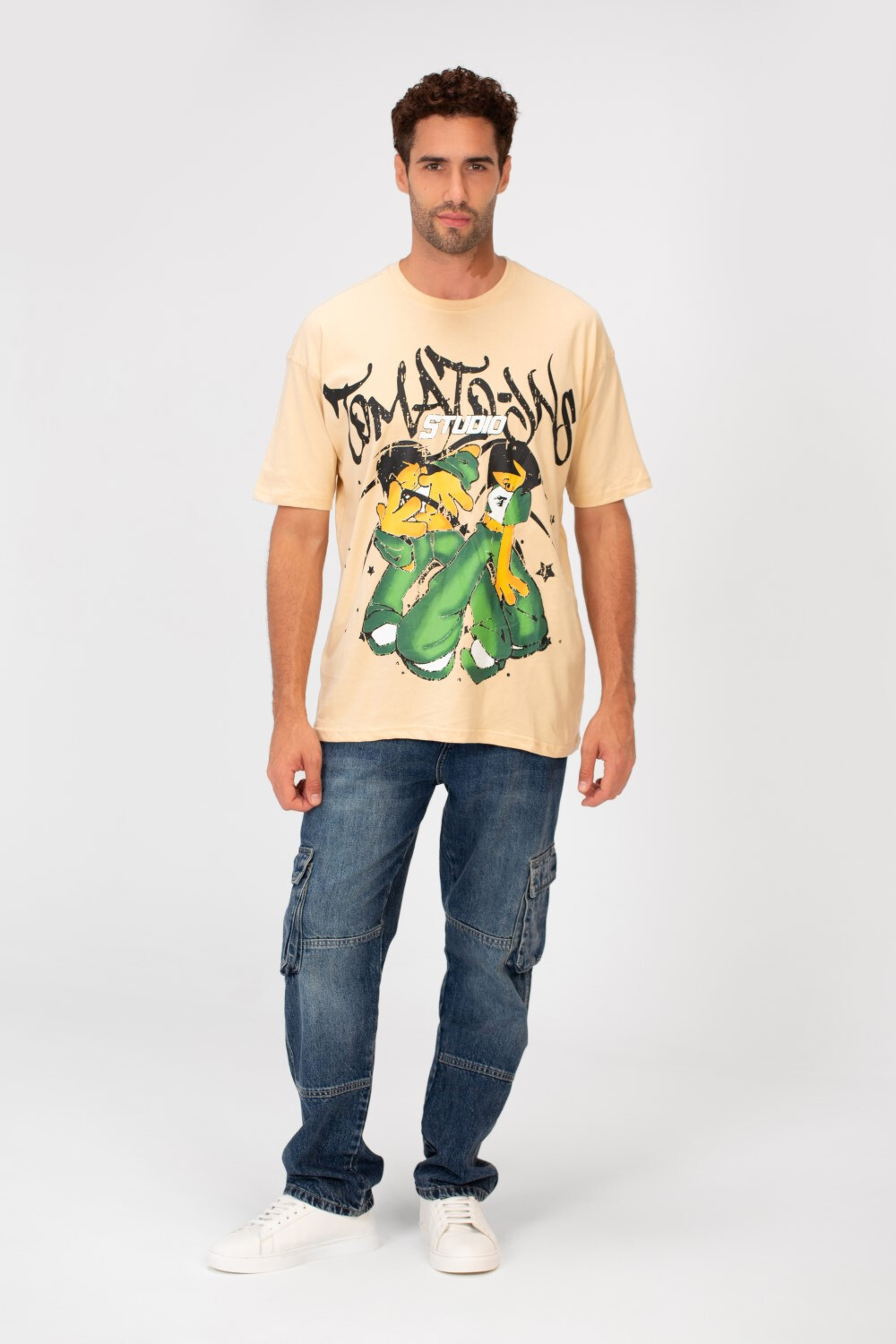 Men's Regular Fit Short Sleeves Brasola Graphic Print Round Neck T-shirt
