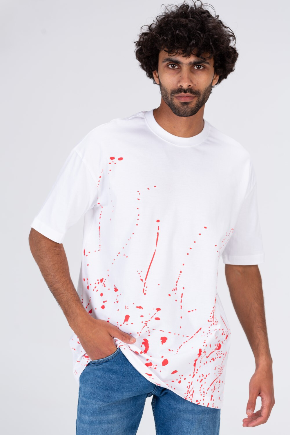 Mens Short Sleeved Regular Fit T-shirt With Front Print