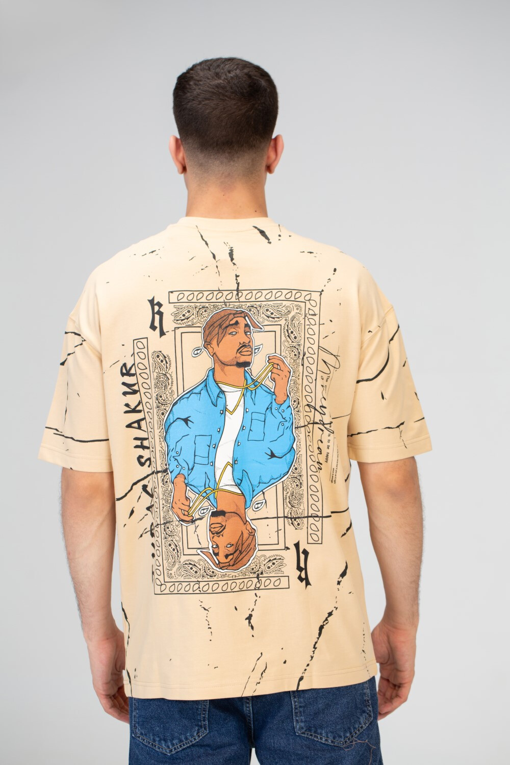 Mens Oversize T-shirt With A Round Neck Made Of Summer Melton Material
