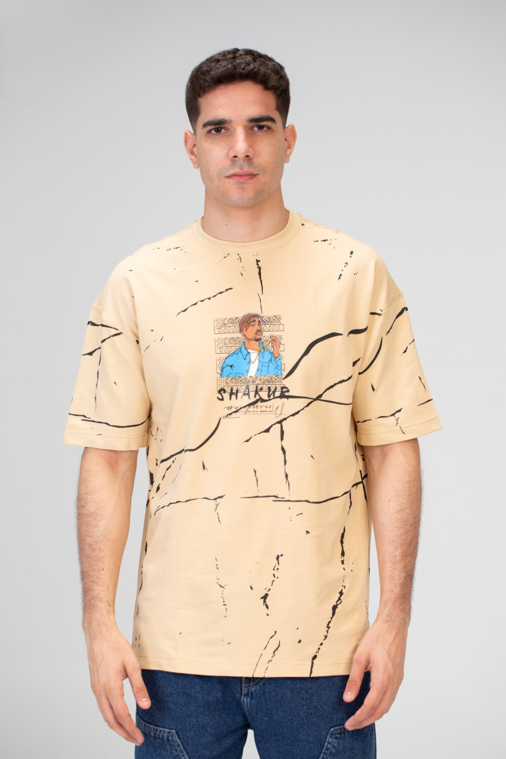 Mens Oversize T-shirt With A Round Neck Made Of Summer Melton Material