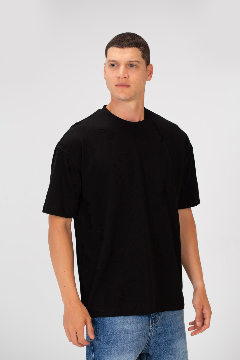 Men's Cutting Regular Fit Round Neck Short Sleeves T-shirt In Basic Colors